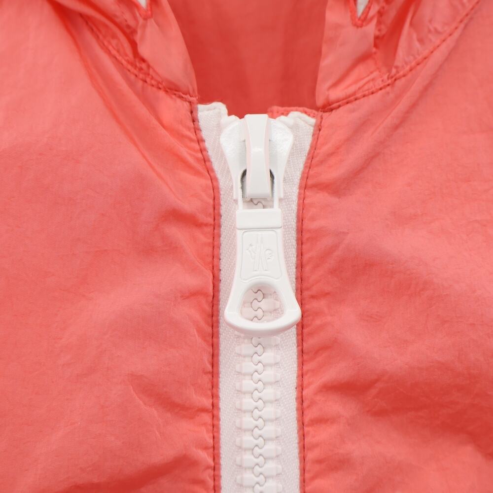 Moncler Women's Quimper Gilet Hooded Short Sleeve Windbreaker Orange Burst Sz 1 - Picture 6 of 15